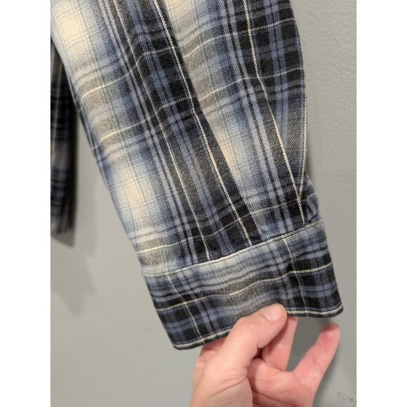 Carhartt Relaxed Fit Flannel Shirt Mens L Plaid Casual Button Down Pocket Blue - Picture 10 of 16